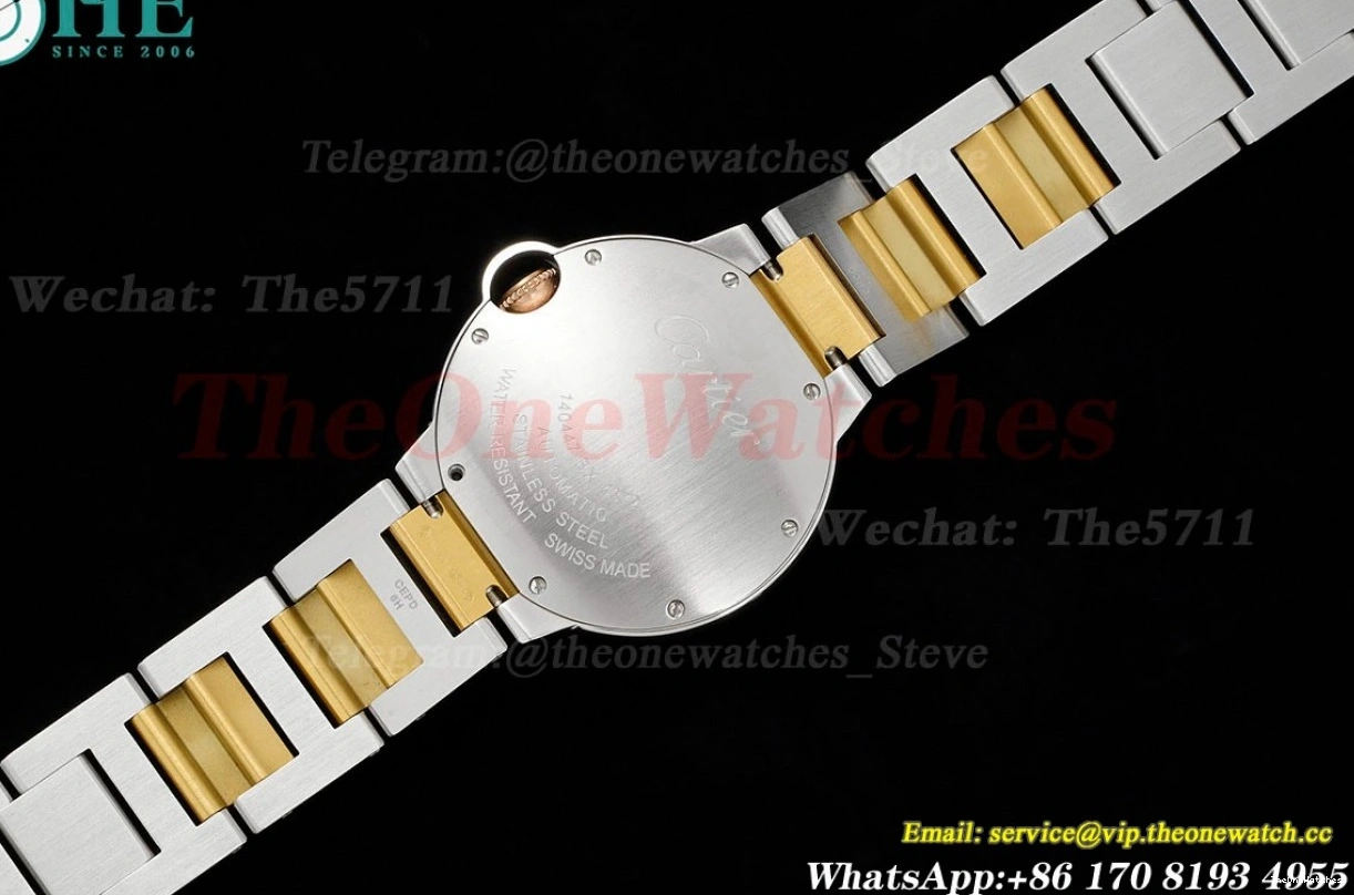 Ballon YG De Stk Bleu Wht 3KF Cartier A076 SS 36mm 0426